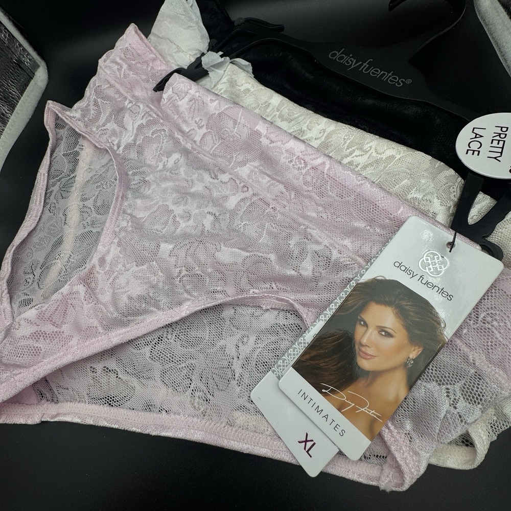 Daisy Fuentes‎ Womens Hipster Underwear Panties 3 Pair Polyester Lace XL